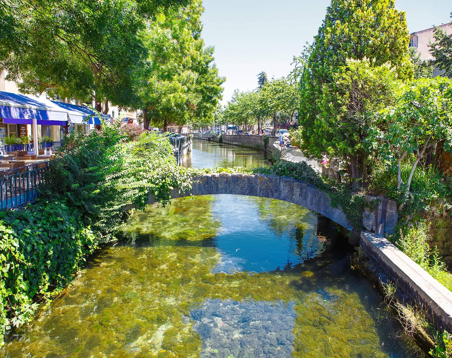 The canals of L'Isle-sur-la-Sorgue, the Venice of the Comtat
